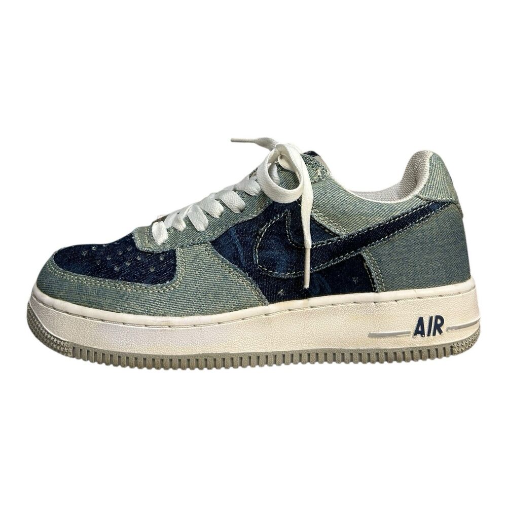 Nike Air Force 1 Low Premium Denim 308837-041 Men 7 / W 8.5 EUC 2005 - Picture 3 of 15